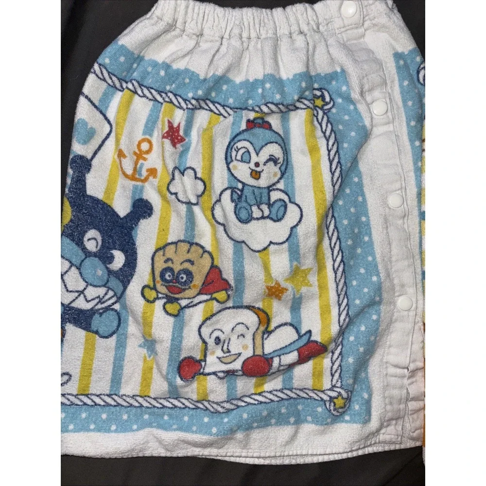 Anpanman Baikinman Dokinchan Kids Wrap Towels Snap Button Beach Bath‎ 2 Pack